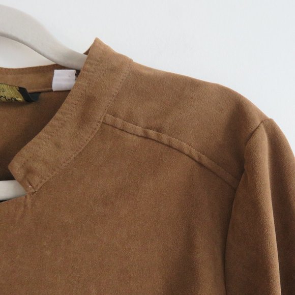 BOB MACKIE Wearable Art Tile Cut Out Mole Skin Zip Front Jacket - Size M - Picture 4 of 14